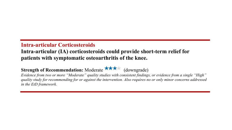Steroids AAOS Recommendations